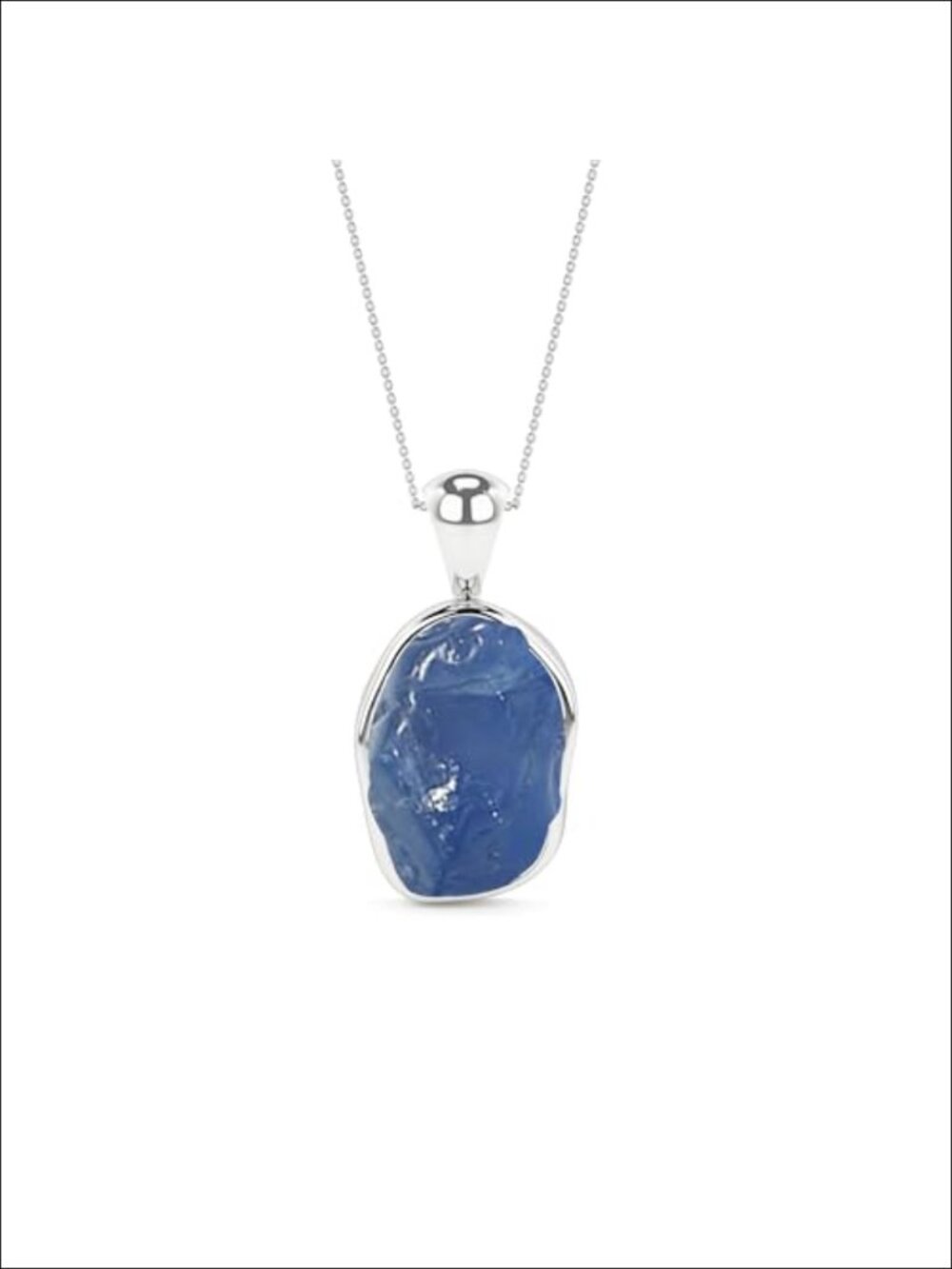 Natural Blue Sapphire Sterling Silver Pendant Necklace Birthstone Gift